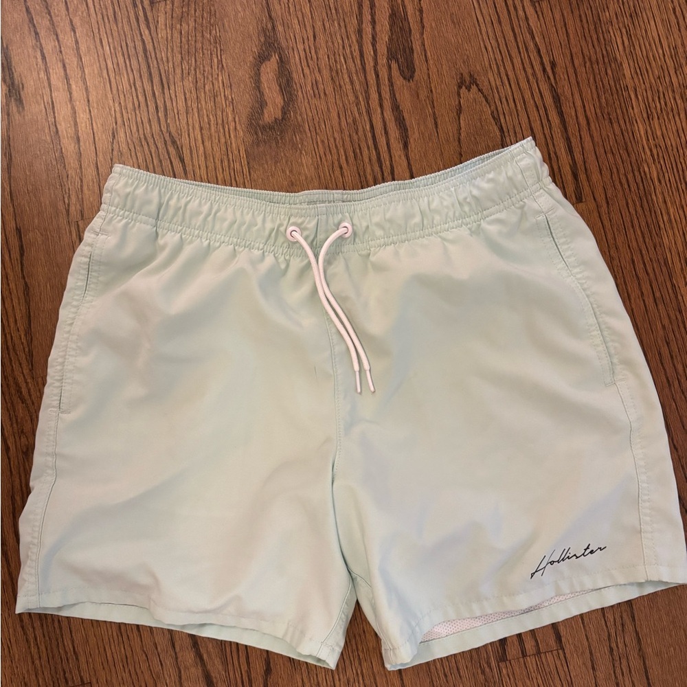 Hollister Light Mint Green Men's Swim Trunks